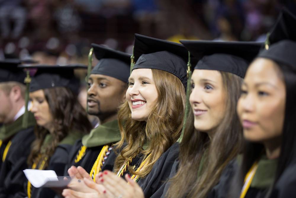 Students at graduation.