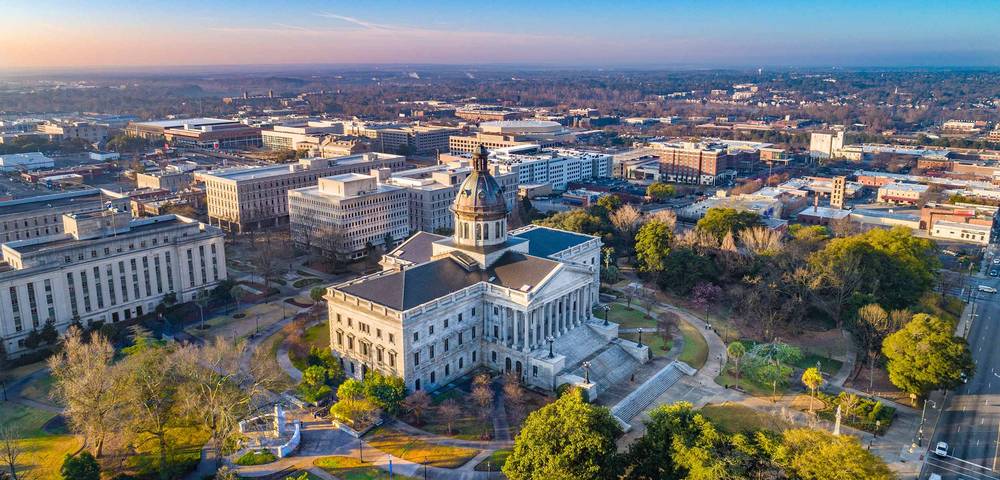 city skyline state house columbia sc