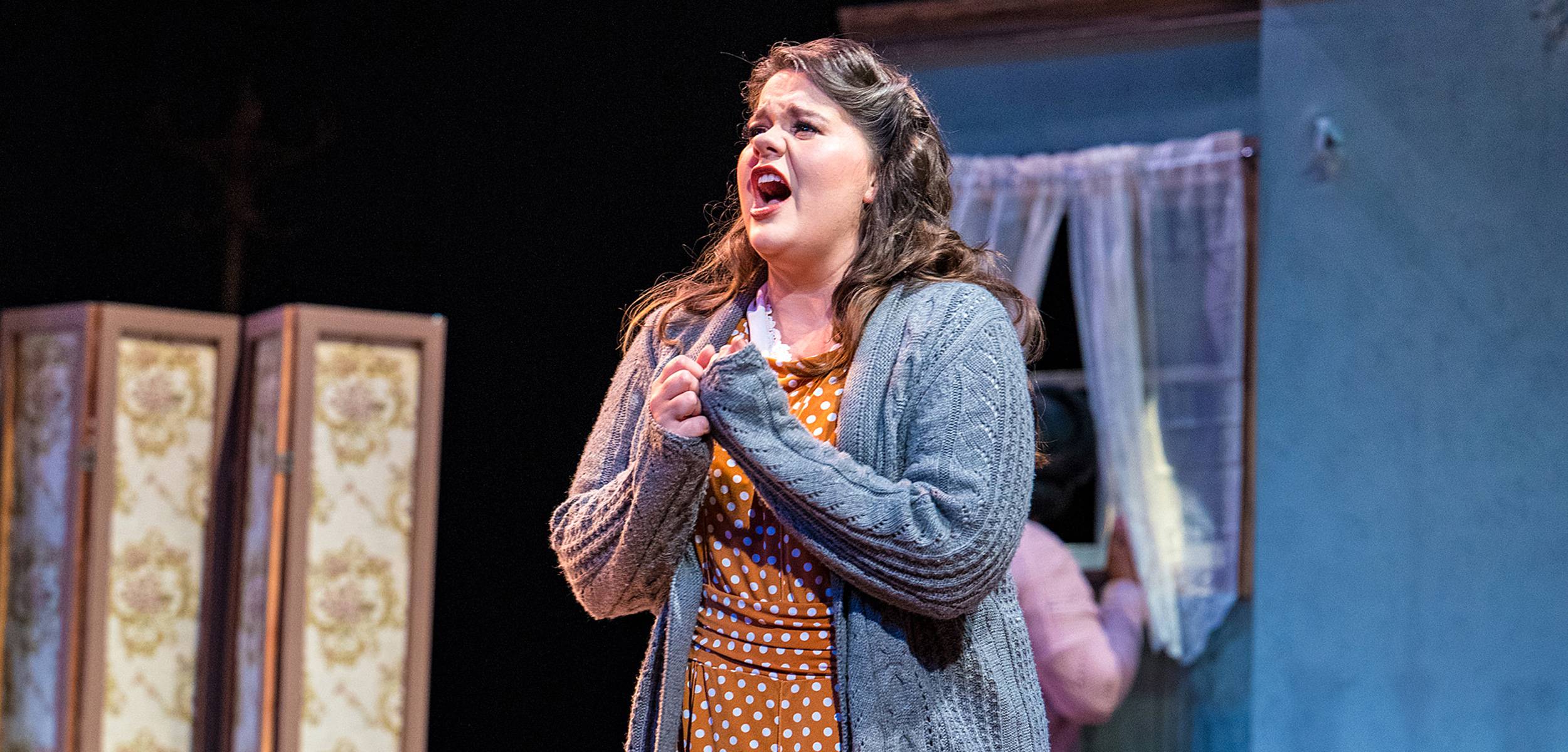 DMA student Laura Hutchins as Magda Sorel in The Counsel.