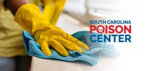 person cleaning with yellow gloves, scpc logo