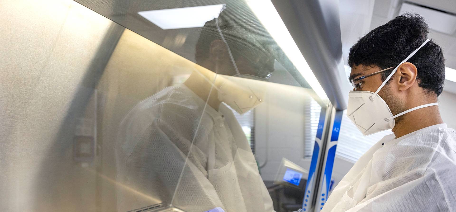 Student in lab