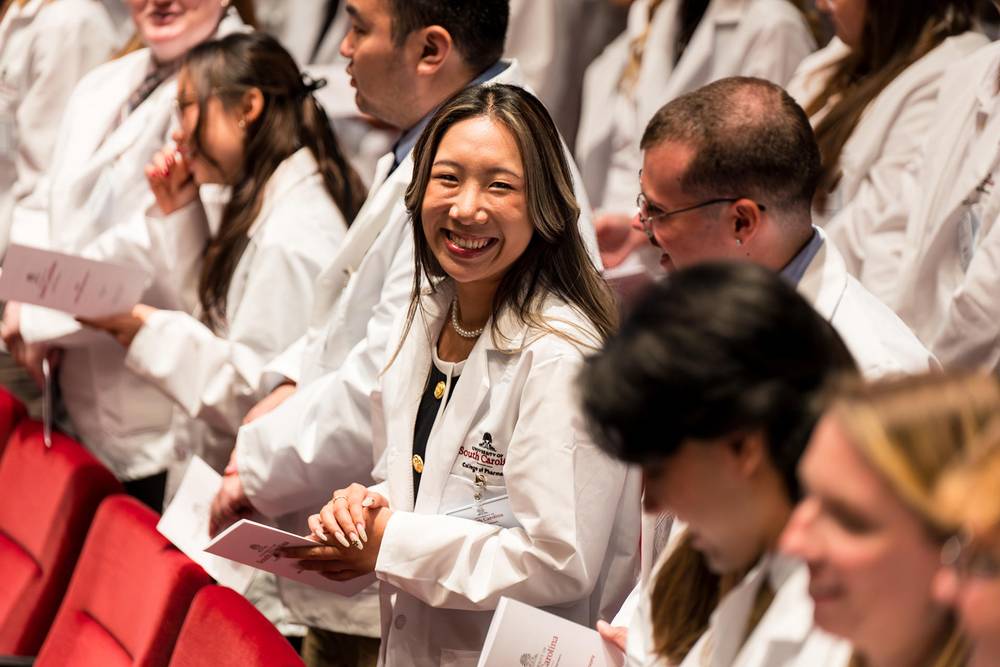 Students at white coat ceremony