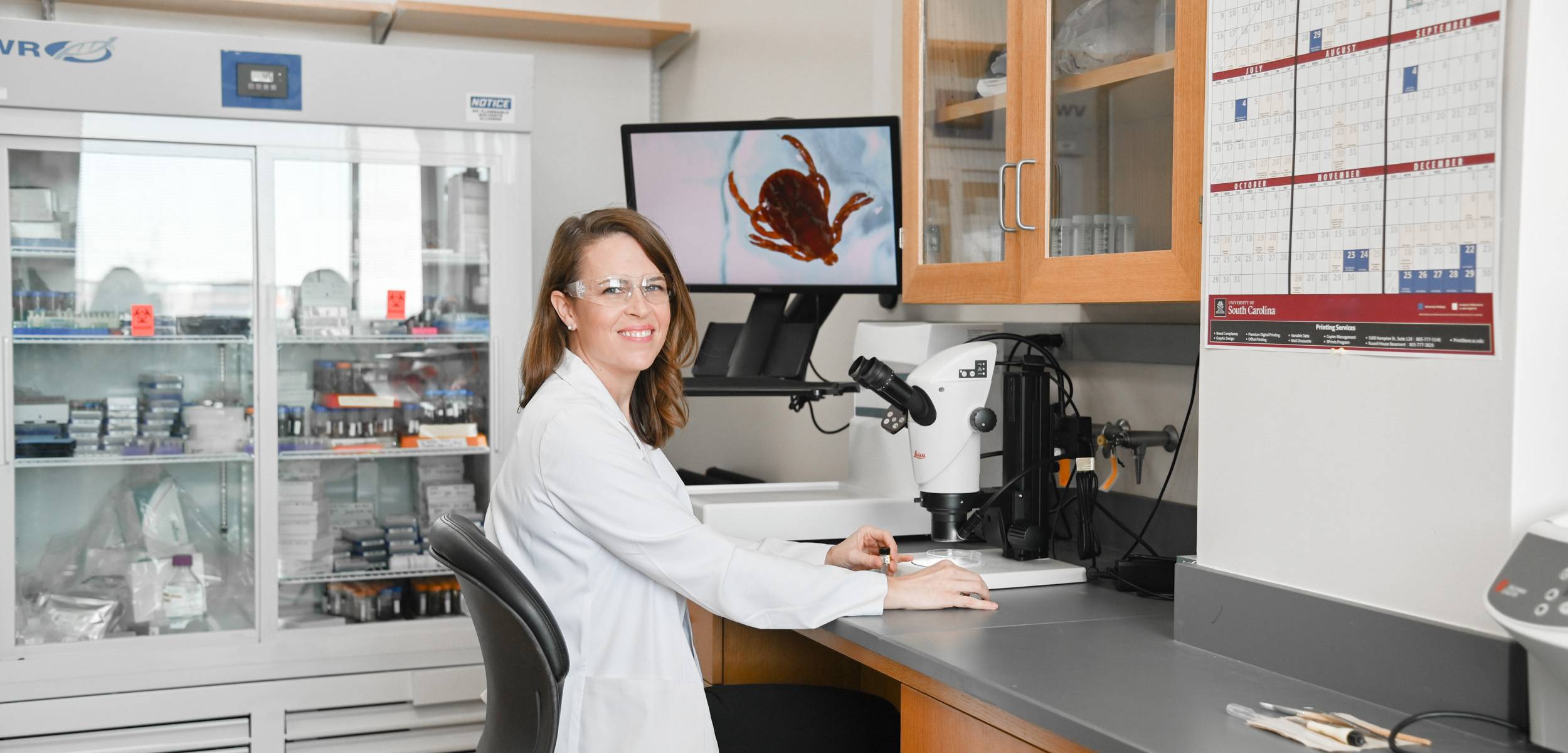 woman at lab computer